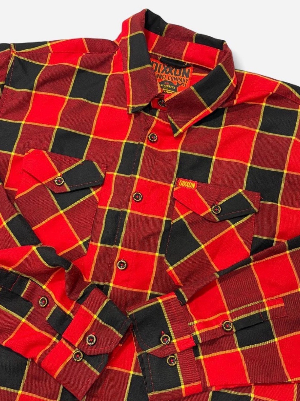 Dixxon Flannel Co Leatherneck Red Black Plaid Flannel Shirt Mens XL